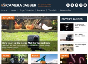 How camerajabber.com looks like on a tablet such as an iPad.