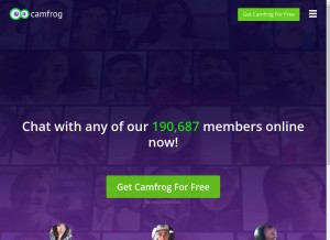 How camfrog.com looks like on a tablet such as an iPad.