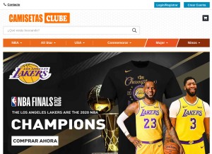 How camisetasclube.com looks like on a tablet such as an iPad.