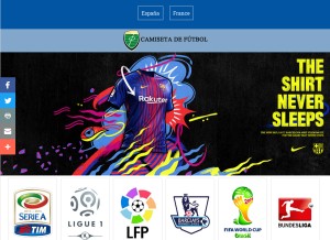 How camisetasdefutbols.com looks like on a tablet such as an iPad.