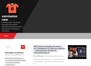 How camisetasnew.es looks like on a tablet such as an iPad.