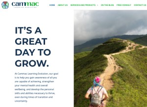 How cammaclearning.com looks like on a tablet such as an iPad.