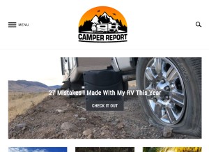 How camperreport.com looks like on a tablet such as an iPad.