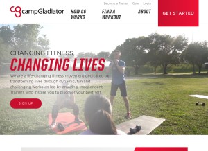 How campgladiator.com looks like on a tablet such as an iPad.