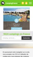 How campingfrance.com looks like on a mobile device such as an iPhone.