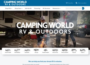 How campingworldrv.com looks like on a tablet such as an iPad.