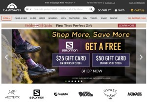 How campsaver.com looks like on a tablet such as an iPad.