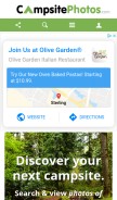 How campsitephotos.com looks like on a mobile device such as an iPhone.