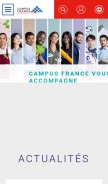 How campusfrance.org looks like on a mobile device such as an iPhone.