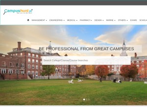 How campushunt.in looks like on a tablet such as an iPad.
