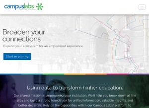 How campuslabs.com looks like on a tablet such as an iPad.