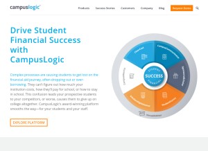 How campuslogic.com looks like on a tablet such as an iPad.