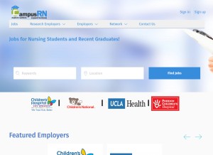 How campusrn.com looks like on a tablet such as an iPad.