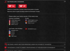 How canada.travel looks like on a tablet such as an iPad.