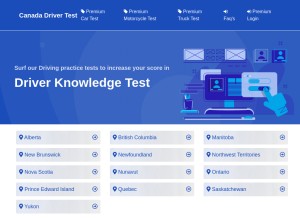 How canadadrivertest.com looks like on a tablet such as an iPad.