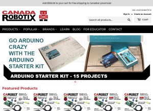 How canadarobotix.com looks like on a tablet such as an iPad.