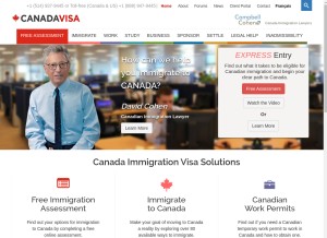 How canadavisa.com looks like on a tablet such as an iPad.