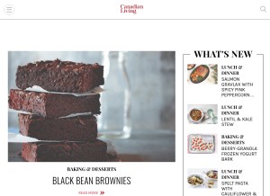 How canadianliving.com looks like on a tablet such as an iPad.