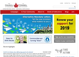 How canadians.org looks like on a tablet such as an iPad.