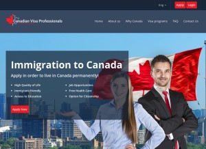 How canadianvp.com looks like on a tablet such as an iPad.