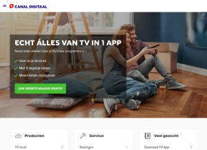 How canaldigitaal.nl looks like on a tablet such as an iPad.