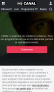 How canalplus.com looks like on a mobile device such as an iPhone.