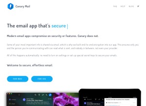 How canarymail.io looks like on a tablet such as an iPad.