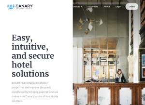 How canarytechnologies.com looks like on a tablet such as an iPad.