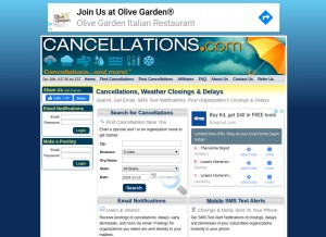 How cancellations.com looks like on a tablet such as an iPad.