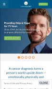 How cancercare.org looks like on a mobile device such as an iPhone.