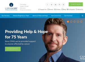 How cancercare.org looks like on a tablet such as an iPad.