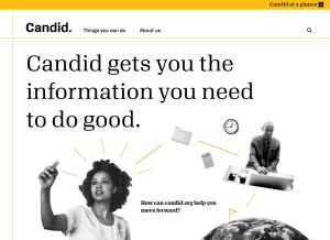 How candid.org looks like on a tablet such as an iPad.