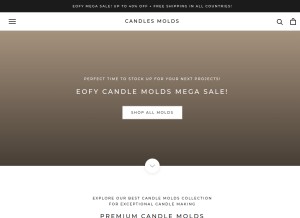 How candlesmolds.com looks like on a tablet such as an iPad.