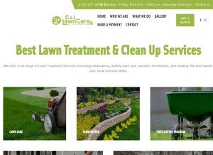 How candllawncare.com looks like on a tablet such as an iPad.