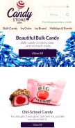 How candystore.com looks like on a mobile device such as an iPhone.