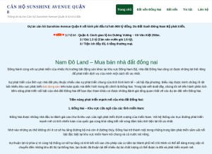 How canhosunshineavenue.vn looks like on a tablet such as an iPad.
