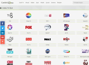 How canlitv.me looks like on a tablet such as an iPad.