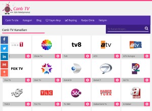 How canlitv.plus looks like on a tablet such as an iPad.