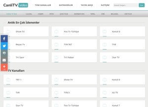 How canlitv.video looks like on a tablet such as an iPad.