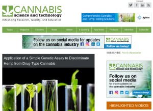 How cannabissciencetech.com looks like on a tablet such as an iPad.