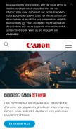 How canon.fr looks like on a mobile device such as an iPhone.