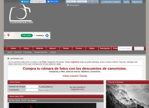 How canonistas.com looks like on a tablet such as an iPad.