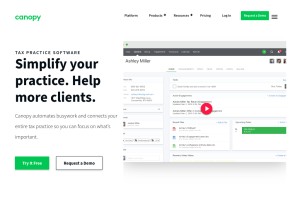 How canopytax.com looks like on a tablet such as an iPad.