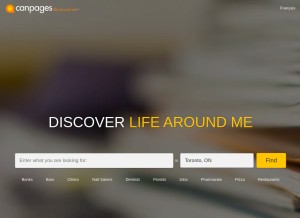 How canpages.ca looks like on a tablet such as an iPad.