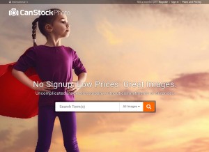 How canstockphoto.com looks like on a tablet such as an iPad.