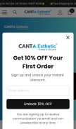 How cantaesthetic.com looks like on a mobile device such as an iPhone.