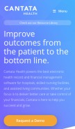 How cantatahealth.com looks like on a mobile device such as an iPhone.