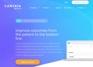 How cantatahealth.com looks like on a tablet such as an iPad.