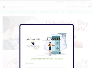 How canterberrygifts.com looks like on a tablet such as an iPad.