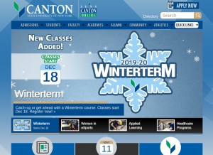 How canton.edu looks like on a tablet such as an iPad.